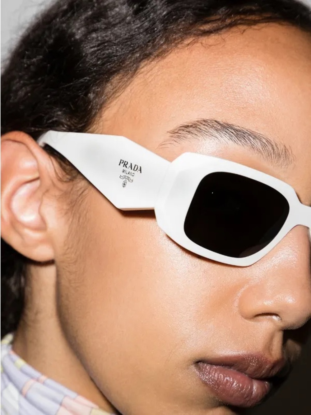 Prada Symbole Sunglasses (SPR 17W) – White / Dark Grey